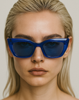 Echo Acetate Rectangle Sunglasses in Blue - Vanto