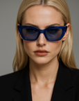 Echo Acetate Rectangle Sunglasses in Blue - Vanto