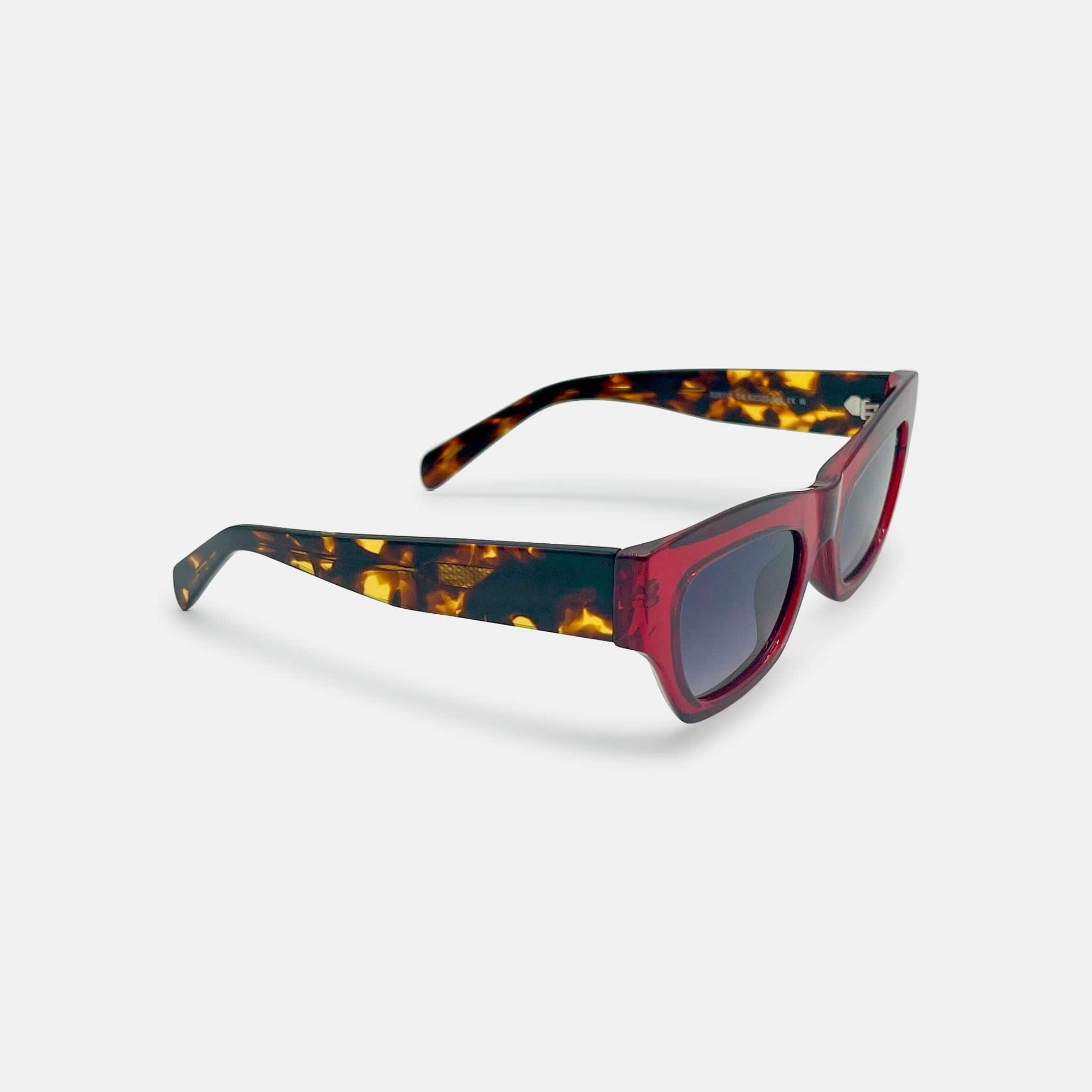 Viper Rectangular Sunglasses in Red Acetate - Vanto