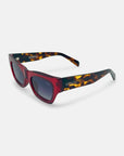 Viper Rectangular Sunglasses in Red Acetate - Vanto