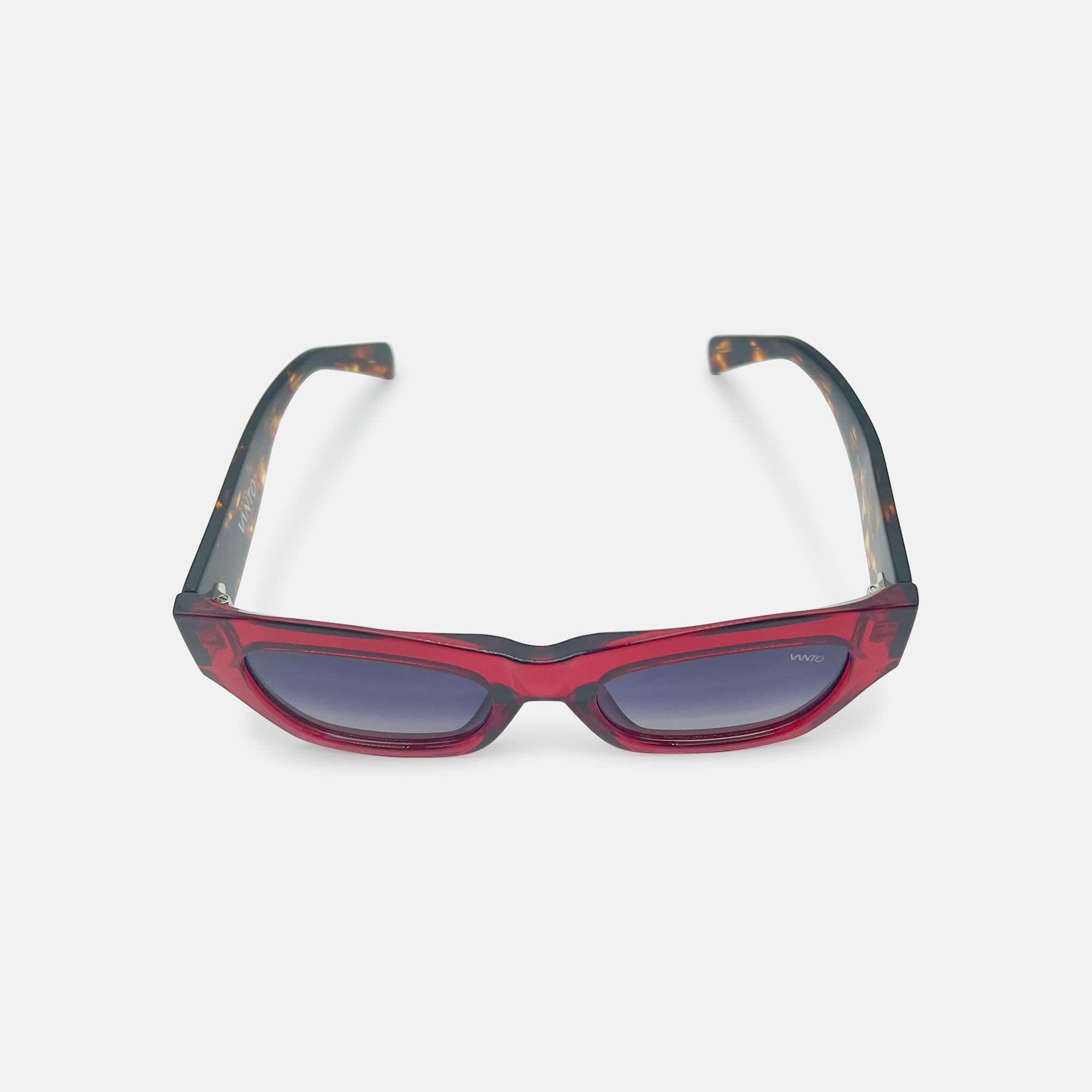 Viper Rectangular Sunglasses in Red Acetate - Vanto