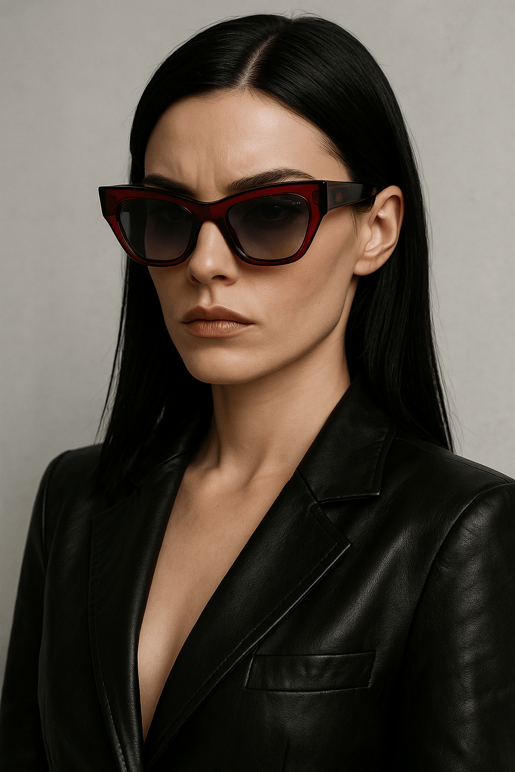 Viper Rectangular Sunglasses in Red Acetate - Vanto