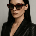 Viper Rectangular Sunglasses in Red Acetate - Vanto