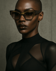 Viper Rectangular Sunglasses in Gold Acetate - Vanto