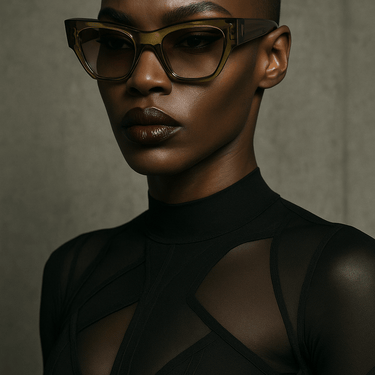 Viper Rectangular Sunglasses in Gold Acetate - Vanto