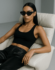 Odyssey  Black Acetate Geometric Frame - Vanto