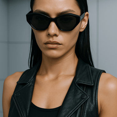 Odyssey  Black Acetate Geometric Frame - Vanto