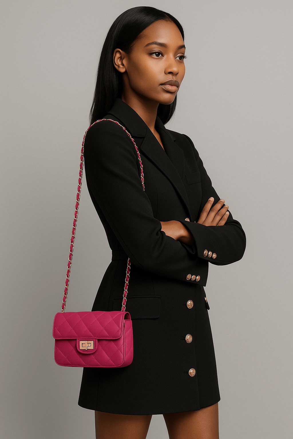 Chloe Shoulder Bag (Fuschia) - Vanto