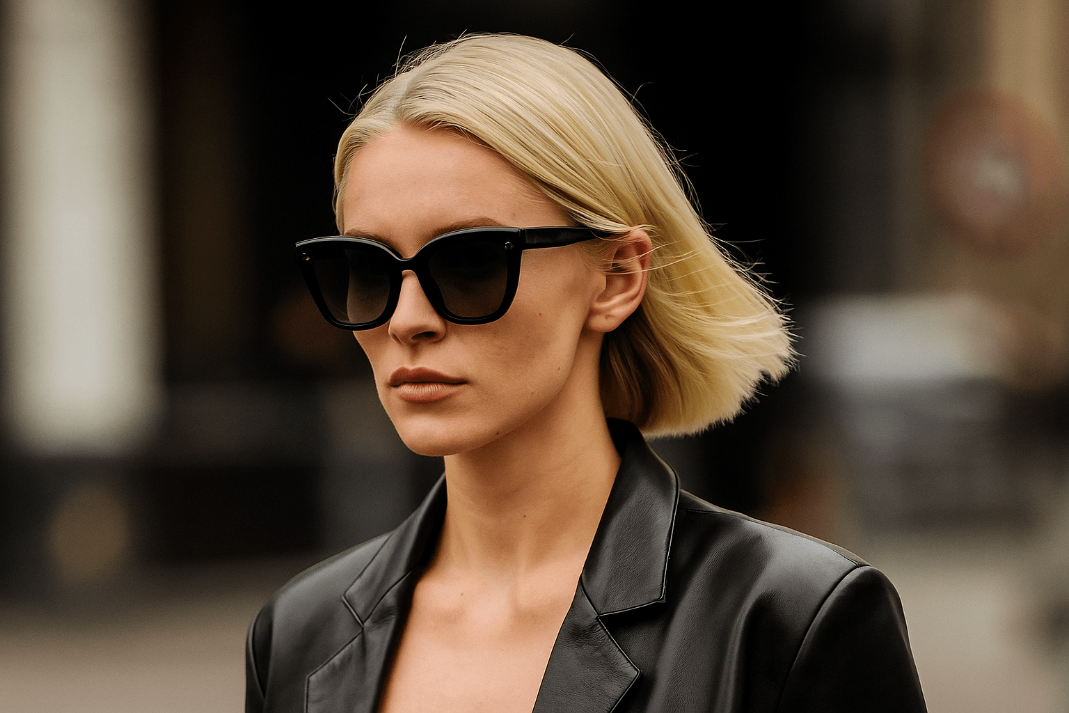 Protagonist Black Acetate Oversized Square Frame - Vanto