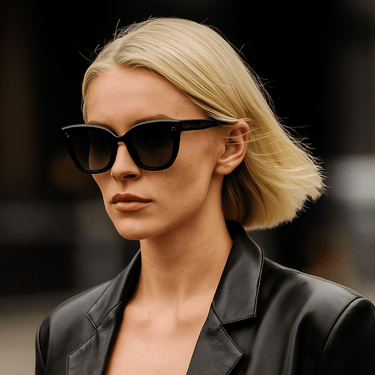 Protagonist Black Acetate Oversized Square Frame - Vanto